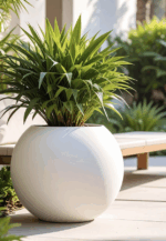 Küre Saksı Çap 50cm x Yükseklik 40cm BEYAZ - Görsel 3