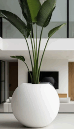 Küre Saksı Çap 50cm x Yükseklik 40cm BEYAZ - Görsel 2