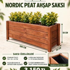Ahşap Saksı 100*30*h50 cm Dış Mekan çiçeklik
