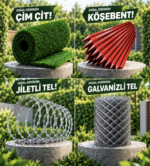 1. Kalite Çim Çit - 1m X 10m Bahçe Teli Çiti - Yeşil Çimen Çit Çimli - Görsel 4