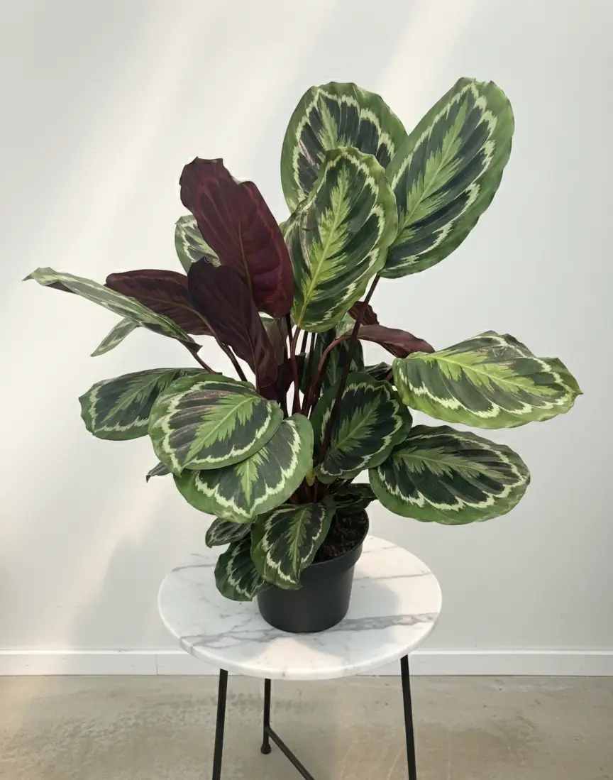 gemini-generated-image-o866iio866iio866.webp Dolgun Form Dua Çiçeği (Kalatya Madalyon - Calathea Medallion) - Görsel 1